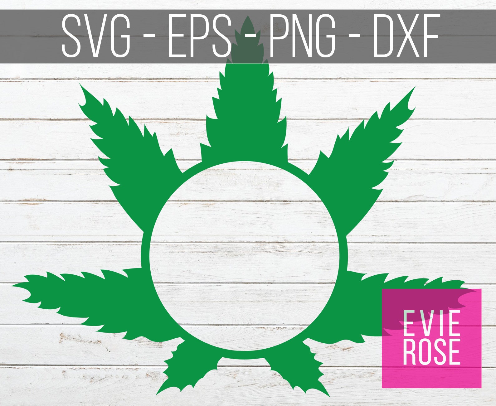 Download Marijuana Leaf Monogram Frame Cut File and Clipart Set ...