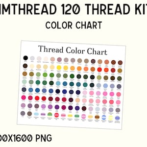 Simthread 120 Thread Kit Color Chart - Graphic For Your Etsy Shop - Basic Color Chart Resource For Monogram and Embroidery Shops
