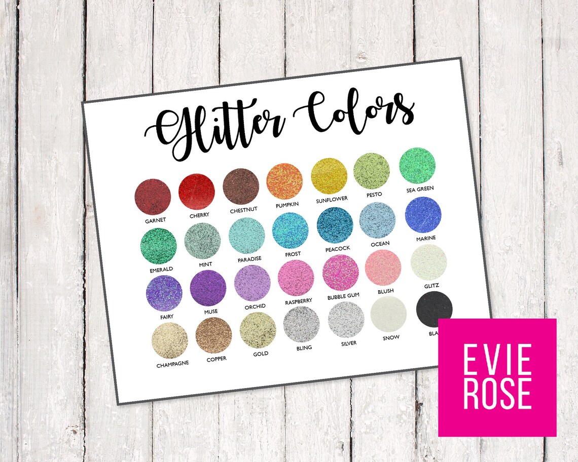 Recollections Glitter Color Chart Graphic for Your Etsy Shop Etsy