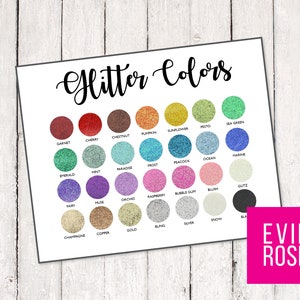 Recollections Glitter Color Chart Graphic For Your Etsy Shop - Glitter Resource For Tumbler Shops