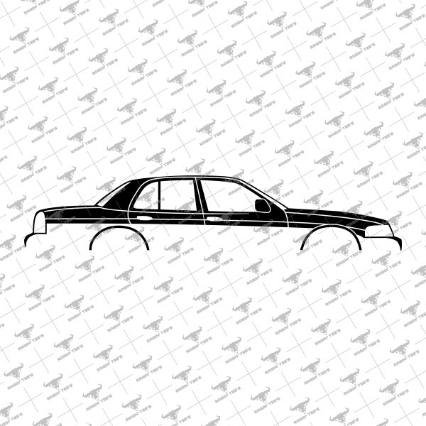 Ford Crown Victoria Side View Silhouette Decal