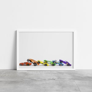 Rainbow Toy Car Art | Printable wall art | Digital Download | Play Room decor | nursery decor | ROYGBIV Wall Art | Cars decor | Home Decor