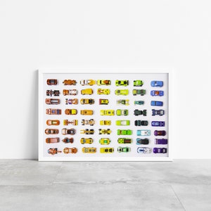 Rainbow Toy Car Poster | Printable wall art | car theme decor | car theme nursery | car wall art | man cave art | digital art | poster