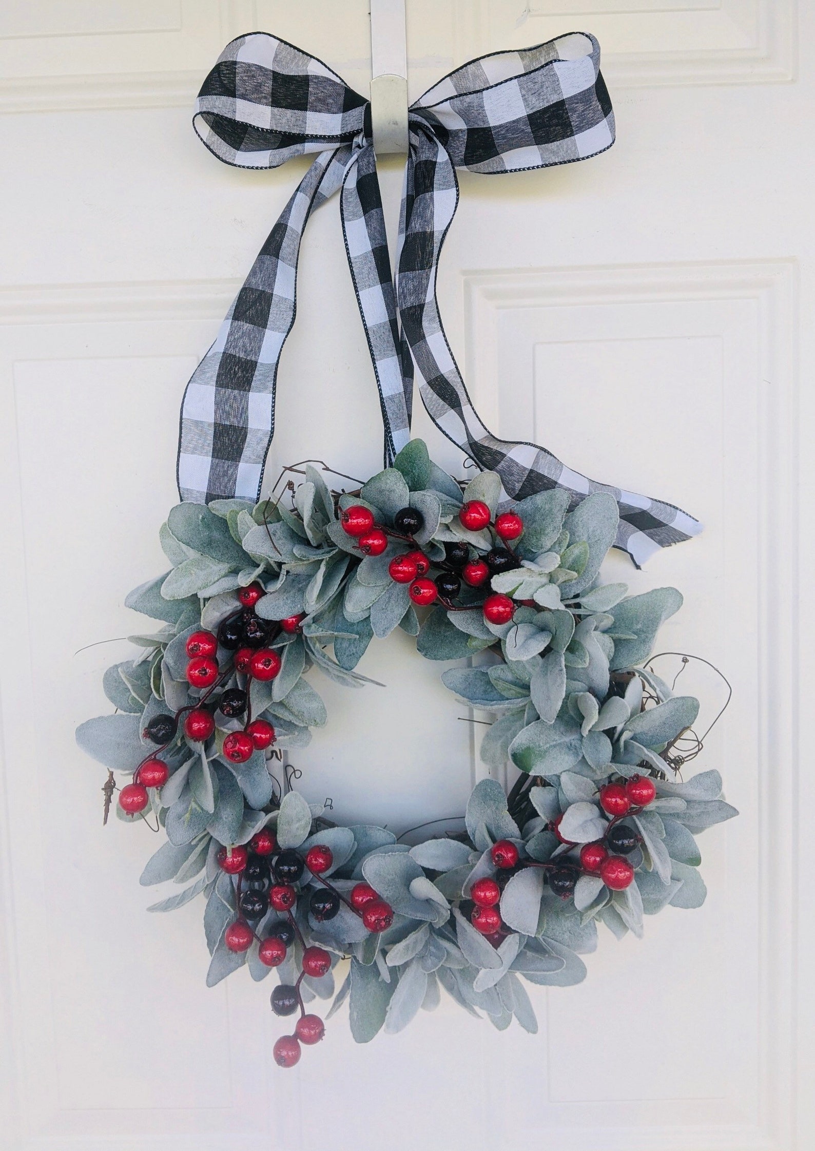 Lambs ear wreath farmhouse wreath Christmas wreath Etsy