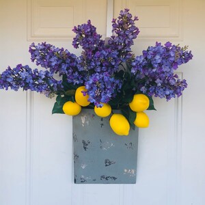 Lavender door bucket, spring lavender wreath, spring lavender door bucket, lavender door arrangement, summer wreath