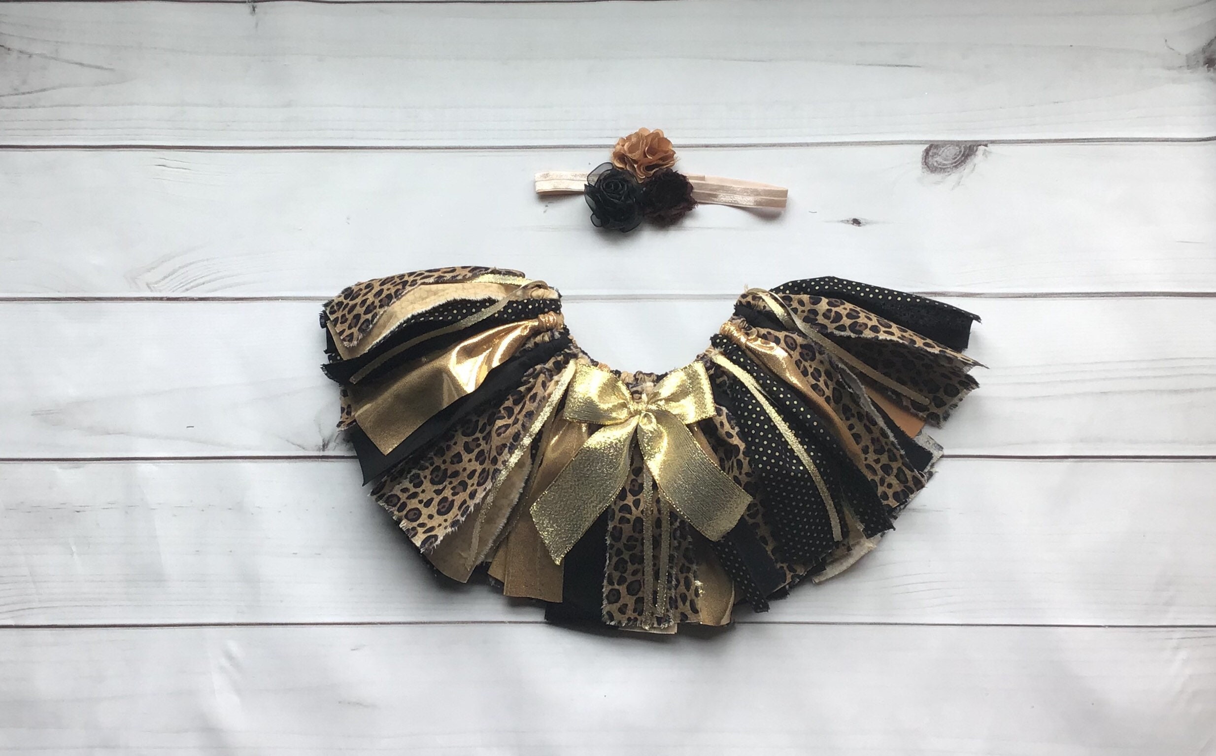 4 piece set: Wild One Cheetah Fabric Tutu Skirt Outfit Baby | Etsy