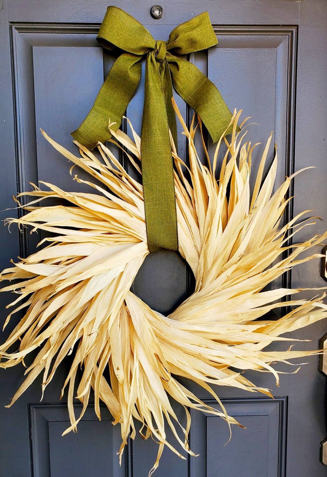 Fall Spiral Corn Husk Wreath Halloween Corn Husk Wreath Thanksgiving