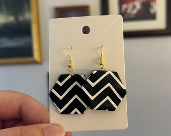 Barbie Inspired Chevron Swimsuit Gold Earrings