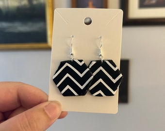 Barbie Inspired Chevron Swimsuit Silver Earrings
