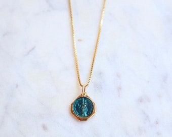 ST ANNE | Vintage Blue Enamel Necklace