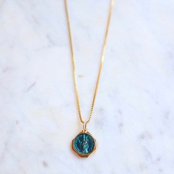 ST ANNE | Vintage Blue Enamel Necklace