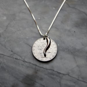 ITALY | Vintage Coin & Italian Horn Silver Necklace