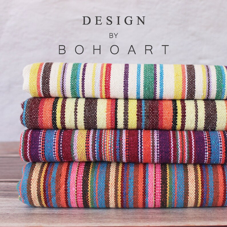Peruvian Fabric Boho Fabric Stripy Bohemian Fabric by the Etsy