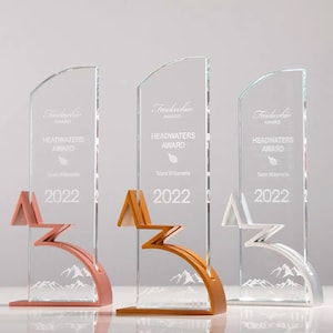 Custom Trophy Award, Engraved Crystal Corporate Trophy, Graduation, Retirement, Long Service, Achievement, Star Marketing, T34