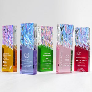 Personalized Trophy Award, Engraved Crystal Trophy, Customize Corporate Trophy Award, Custom Recognition Plaque, Creative Bespoke, T86