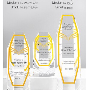 Custom Engraved Crystal Glass Trophy, Bespoke Award, Corporate ...