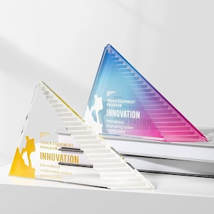Personalized Trophy Award, Engraved Crystal Dynamic Trophy, Corporate Trophy Award, Stairway to Success, Gifts For Business Partner, T83