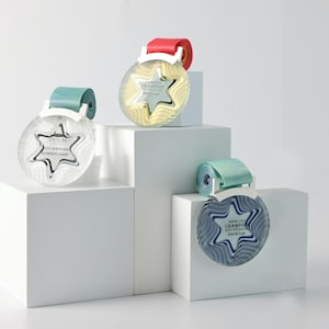 Custom Sports Medals Award with Ribbon, Personalized Basketball Marathon Running Swimming Football Medals, Achievement Plaque Awards, T77