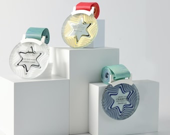 Custom Sports Medals Award with Ribbon, Personalized Basketball Marathon Running Swimming Football Medals, Achievement Plaque Awards, T77