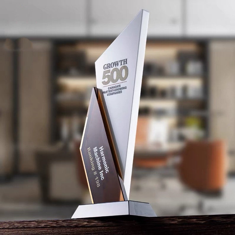 Growing Trophy Personalized Trophy Award, Engraved Crystal Trophy, Customize Corporate ...