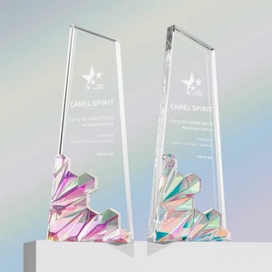 Personalized Crystal Award, Custom Engraved Trophy, Corporate Trophy Award, Graduation, Retirement Appreciation Gift, Teacher Award, T64