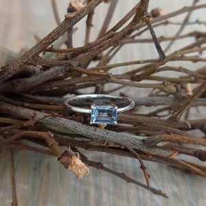 Aquamarine Ring, 925 Sterling Silver, Handmade Ring, Stacking Ring, Birthstone Rings, Gift for her, Natural Aquamarine Stones, Promise Ring