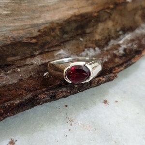 Garnet Ring, 925 Sterling Silver Ring, Handmade Ring, Natural Garnet, Birthstone for January, Garnet Men&#39;s Ring, Promise Ring, Gift for all