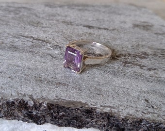 Amethyst Ring, 925 Sterling Silver, Handmade Ring, Stacking Ring, February Birthstone Rings, Gift for her, Natural Stones, Promise Ring...
