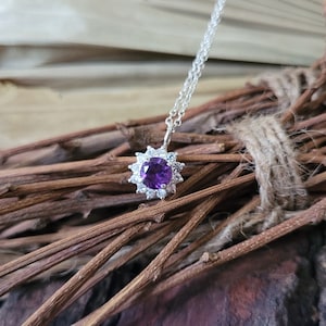 Amethyst Pendant, 925 Sterling Silver, Birthstone Pendant, Birthstone February, Natural Amethyst, Purple Stone Pendant, Amethyst Necklace..