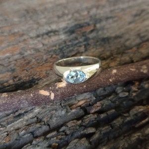 Aquamarine Ring, 925 Sterling Silver, Handmade Ring, Unisex Ring, Birthstone March, Gift for her, Natural Aquamarine, Promise Ring...