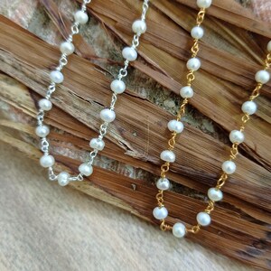 Delicate Pearl Necklace, Handmade Necklace, Pearl choker gold necklace, Dainty necklace, Minimalist necklace, Gift for Her, 925 Silver...