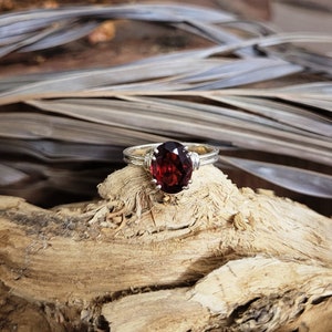 Garnet Ring, 925 Sterling Silver Ring, Handmade Ring, Natural Garnet, Birthstone for January, Promise Ring, Statement Ring, Gift for all....