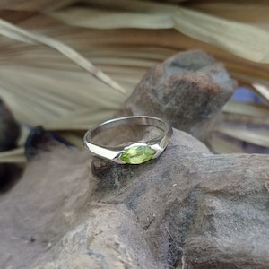 Peridot Ring, 925 Sterling Silver Handmade Ring, Birthstone Ring, Natural Peridot Stone, Birthstone For August, Unisex Ring, Stacking Ring..