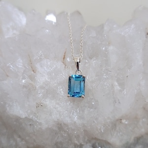 Blue Topaz Pendant, 925 Sterling Silver, Handmade Pendant, Natural Blue Topaz, Birthstone Pendant, Birthstone December, Gift for All....