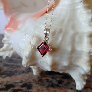Garnet Pendant, 925 Sterling Silver, Handmade Pendant, Natural Stone Pendant, Birthstone Pendant, Garnet Necklace, Anniversary Gift...