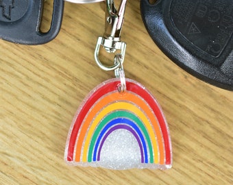 Rainbow Charm, Keychain, Pride, human rights, ally, lgbtq, equal rights, trans rights, equality, small charm