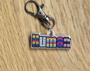 Human charm, keychain, pride, rainbow, key charm, equal rights, human rights, lgbtq