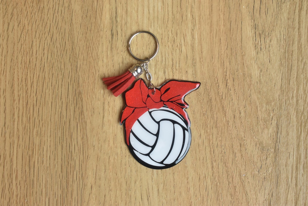 Volleyball Keychain Volleyball Key Chain Custom Keychain Etsy