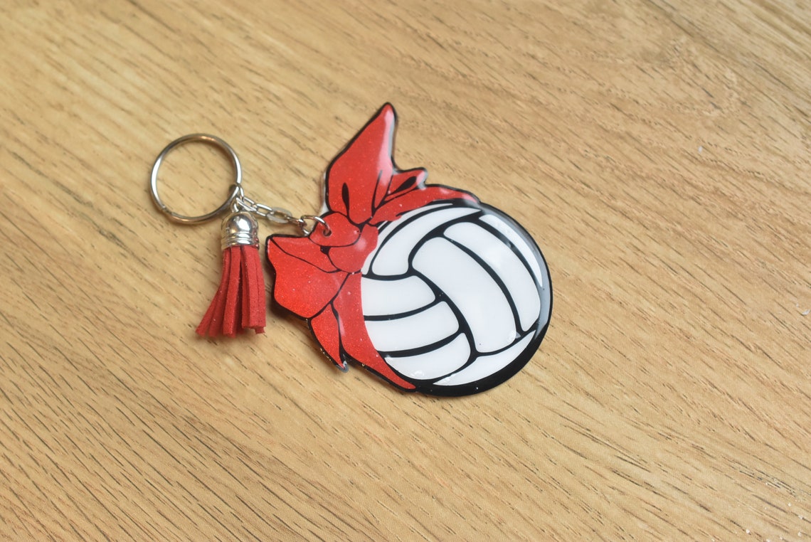 Volleyball Keychain Volleyball Key Chain Custom Keychain Etsy