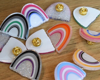 Pride Rainbow Pins, LGBTQ+, Pride Pins, Pride rainbows, Pride accessories