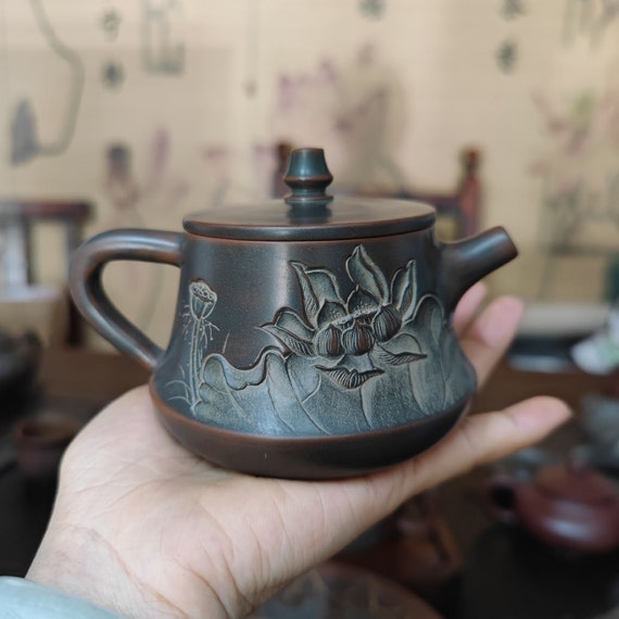 Pure Hand Carved Nixing Pottery Mini Teapot Gifts for Drinking Tea