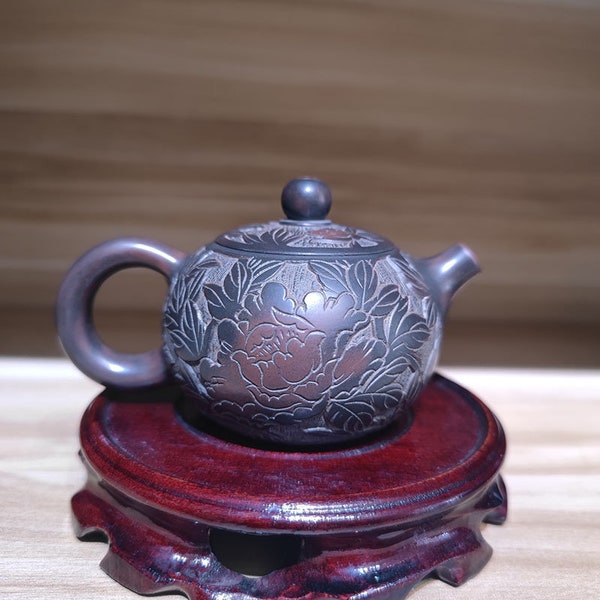 Qinzhou Pure Hand Making HuLu/Good Luck Nixing Pottery Xishi Pot 90CC Bronze with Healthy Clay for Personal Brewing Chinese Tea