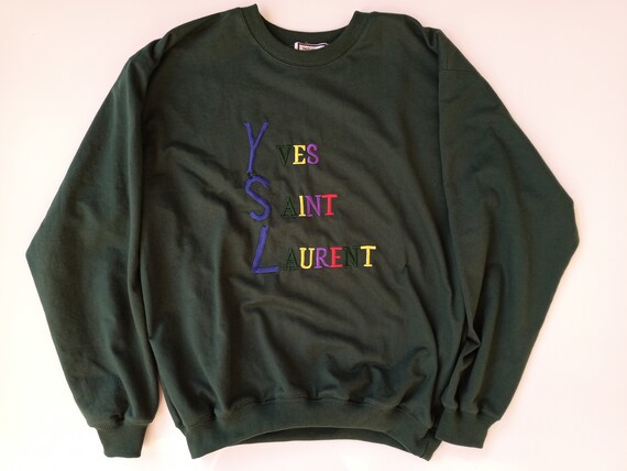 Vintage YSL Sweatshirt Spellout Emboirdered