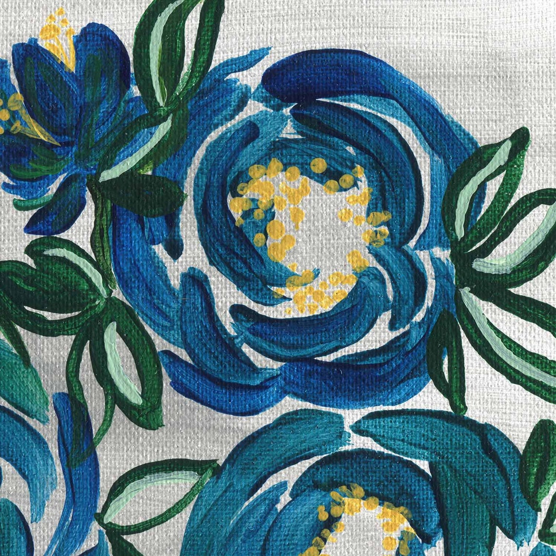 Indigo Blooms I PRINTABLE Wall Art Floral Abstract Art | Etsy