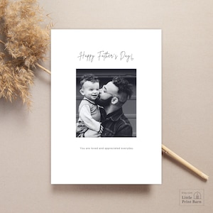 Biglietto d'auguri per la festa del papà, regalo per la festa del papà per papà, regalo per la festa del papà da parte di un bambino, biglietto fotografico per la festa del papà, modello Canva, biglietto personalizzato