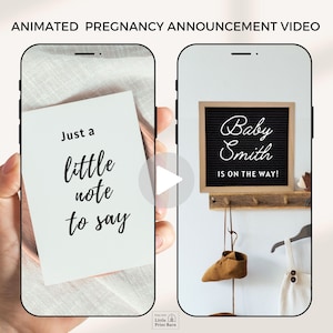 Digital Pregnancy Announcement Video, Just a little note to say, Baby Reveal Video, Canva Template and Instant Download, Social media post