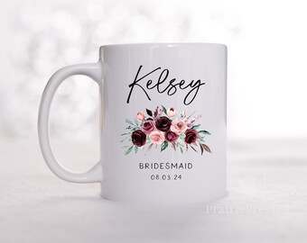 Custom Bridesmaid Mug, Personalized Bridesmaid Mug, Bridal Party Gift, Bridal Party Mug, Bridesmaid Gift, Bridal Party, Maid of Honour Mug