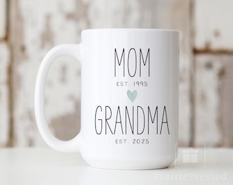 New Grandma Mug, New Grandmother Gift, Grandma Est 2026 Mug, Gift Grandmother, Pregnancy Announcement, Grandparent Mug