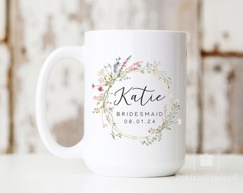 Custom Bridesmaid Mug, Personalized Bridesmaid Mug, Bridal Party Gift, Bridal Party Mug, Bridesmaid Gift, Bridal Party, Maid of Honour Mug