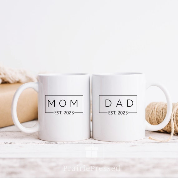 New Mom and Dad Mug Set Couple Mug Gift for New Parents Etsy